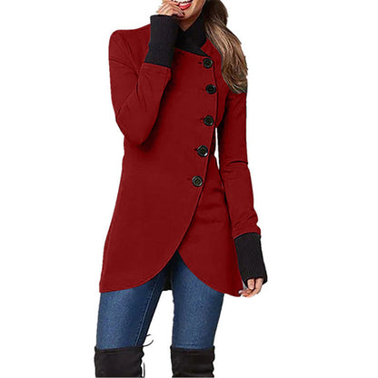 Fashionable Hem Slit Long Sleeved Jacket | GlamzLife