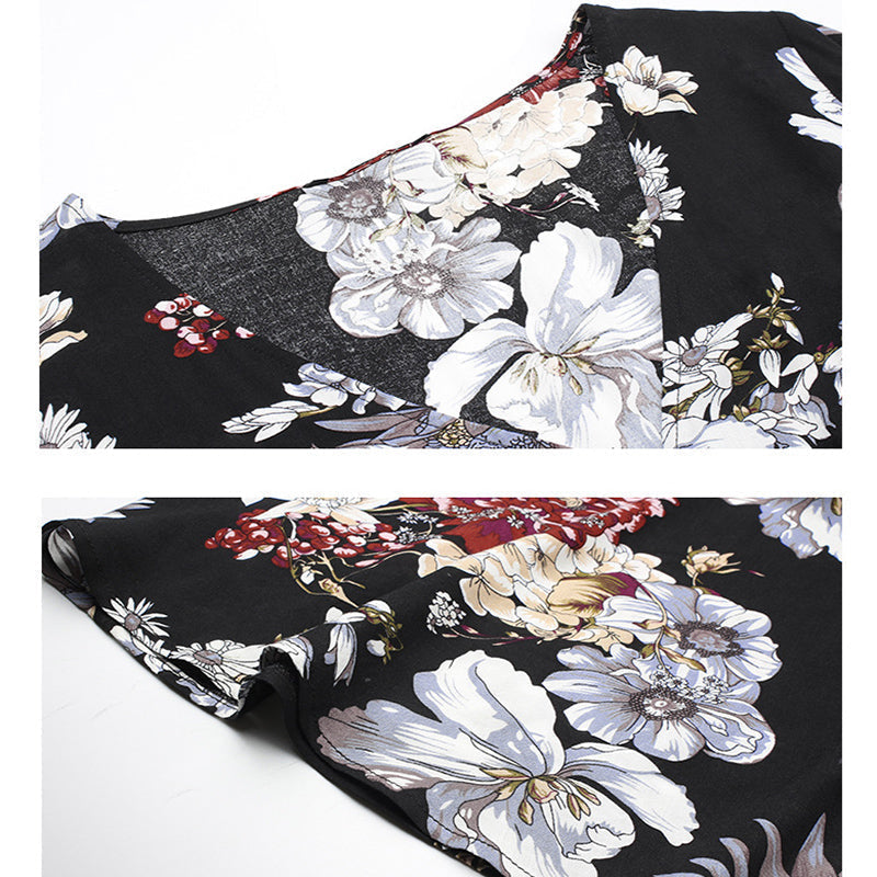 Floral V-Neck Front Slit Maxi Dress GlamzLife