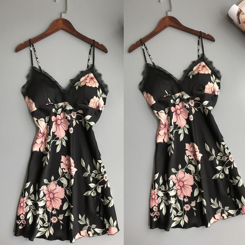 Flower Printed Silk Satin Short Dress | | GlamzLife