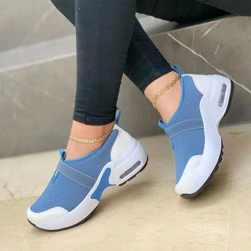 Flying Woven Elastic And Velcro Decoration Casual Sneakers | GlamzLife