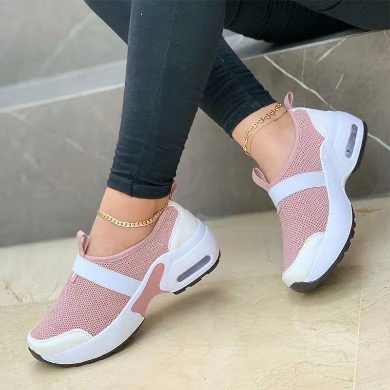 Flying Woven Elastic And Velcro Decoration Casual Sneakers GlamzLife