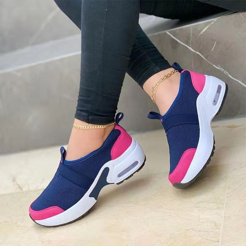 Flying Woven Elastic And Velcro Decoration Casual Sneakers | GlamzLife