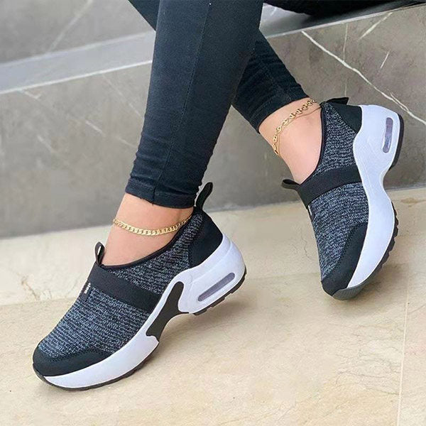 Flying Woven Elastic And Velcro Decoration Casual Sneakers | GlamzLife