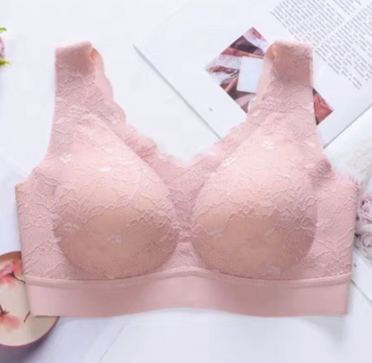 Gathered Invisible Vest Padded Bra | Pink | GlamzLife