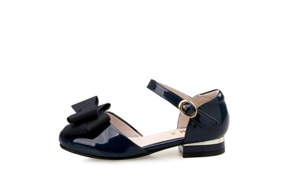 Girl's Hollow Velcro Patent Leather Sandal | GlamzLife