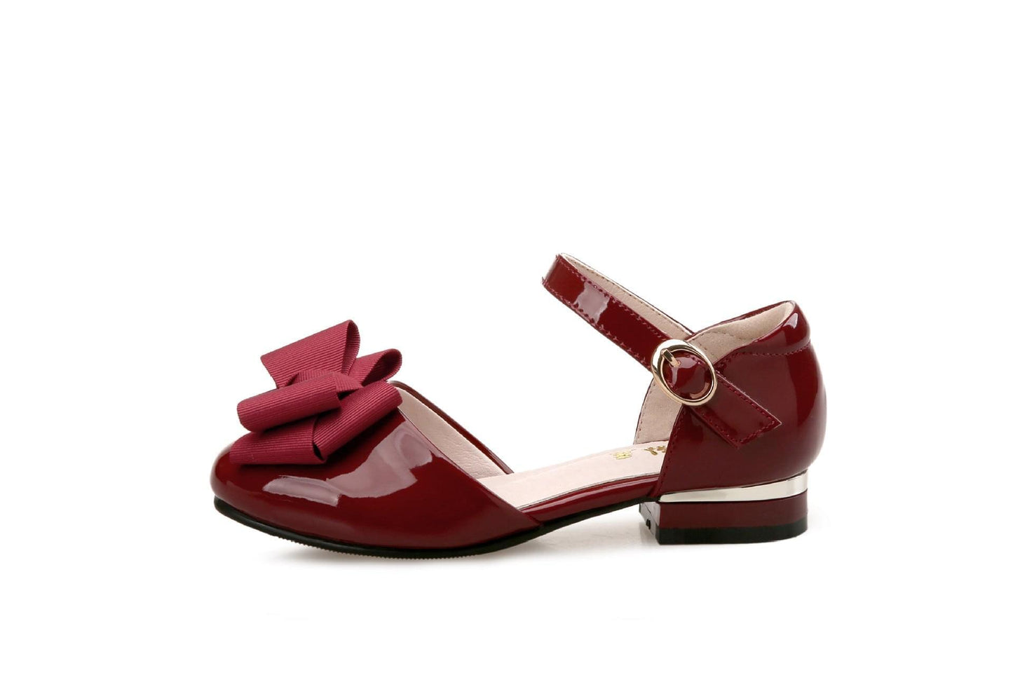 Girl's Hollow Velcro Patent Leather Sandal | GlamzLife