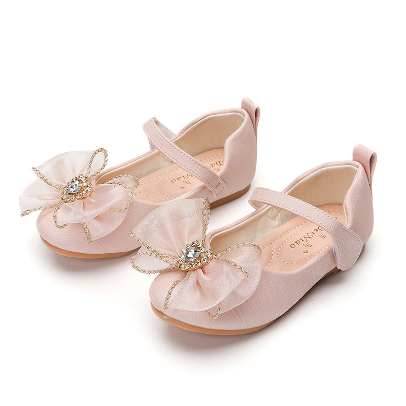 Girl's Rhinestone Soft Sole Flat Shoes | GlamzLife