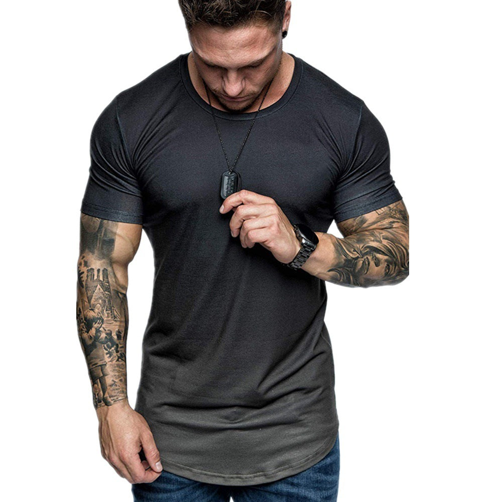 Gradient Round Neck Short Sleeve T-shirt | GlamzLife
