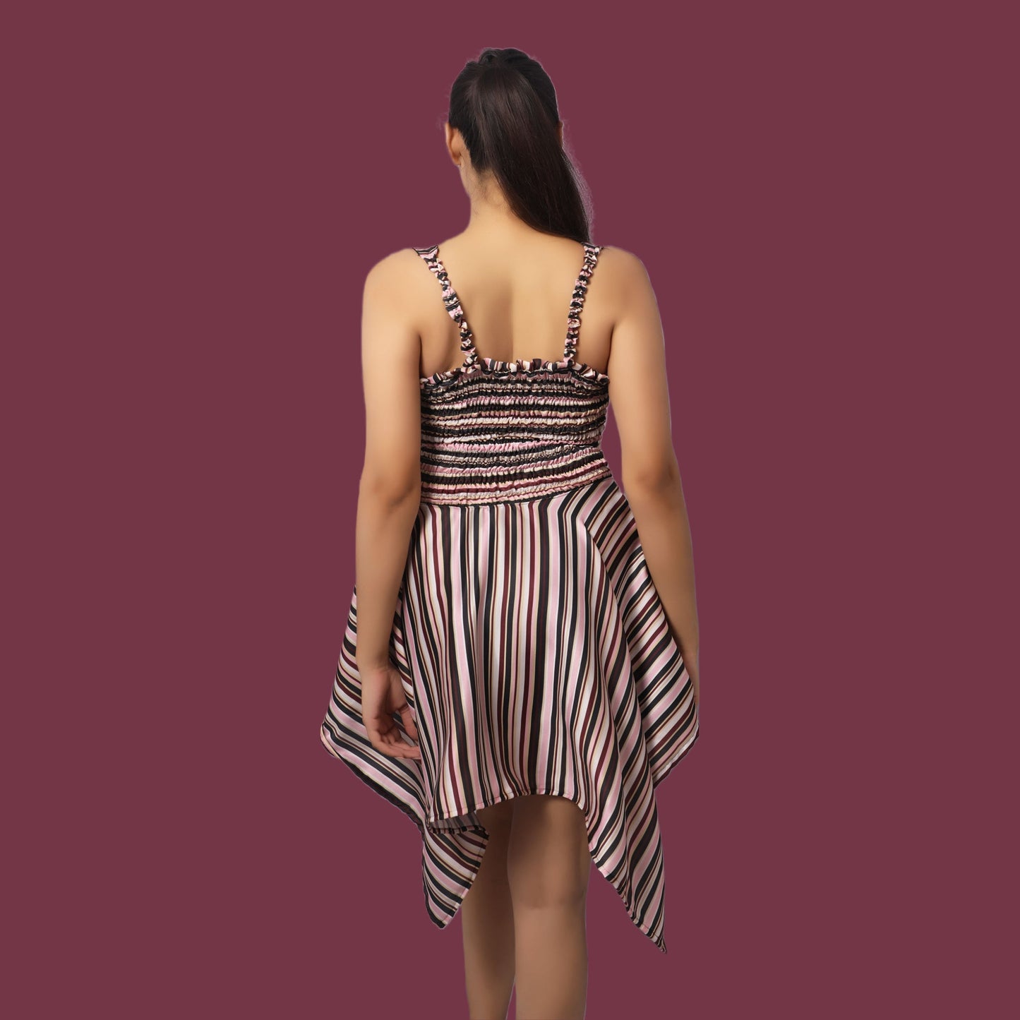 Handkerchief Pattern V-Neck Dress | GlamzLife