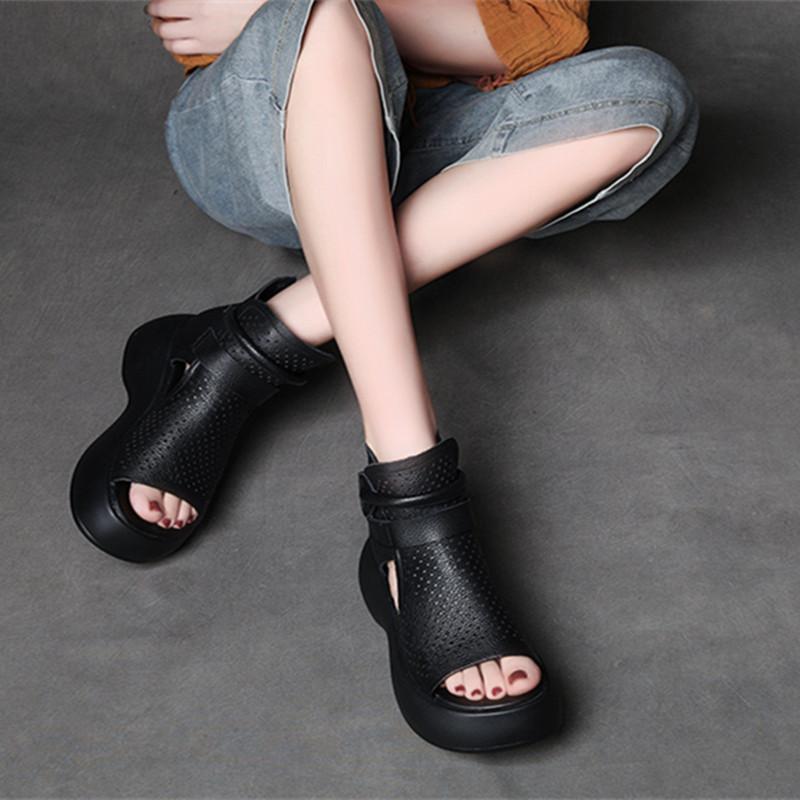 High-Top Roman Shoes Platform Heel Retro Hollow Women's Sandals GlamzLife