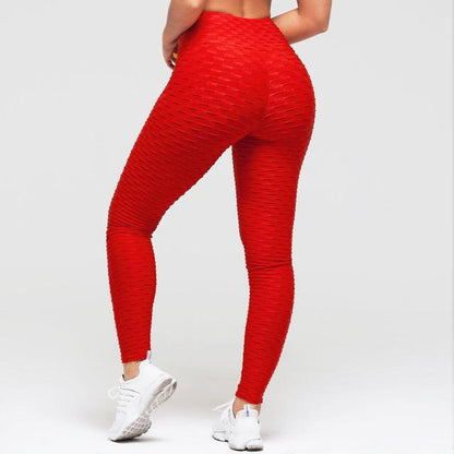 High Waist Fitness Sports Leggings | Red | GlamzLife