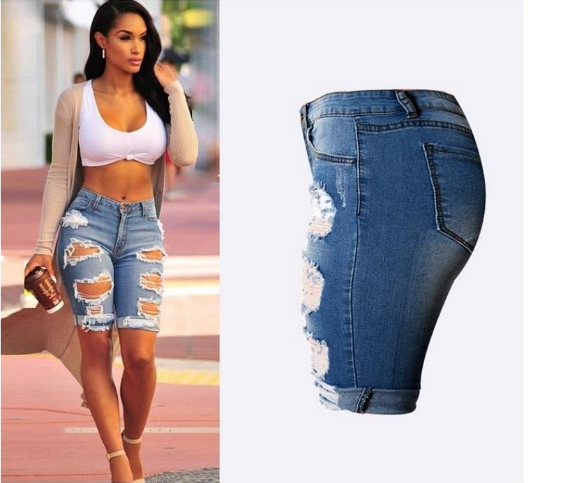 High Waist Slim Fit Denim Shorts | | GlamzLife