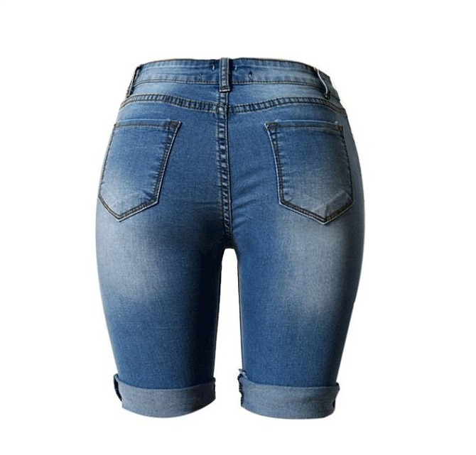 High Waist Slim Fit Denim Shorts | | GlamzLife