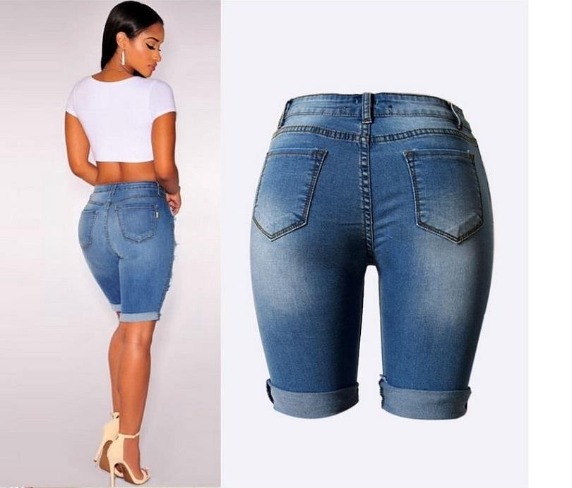 High Waist Slim Fit Denim Shorts | | GlamzLife