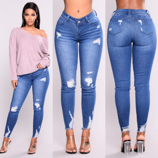 High Waist Stretch Slim Pencil Feet Jeans | | GlamzLife