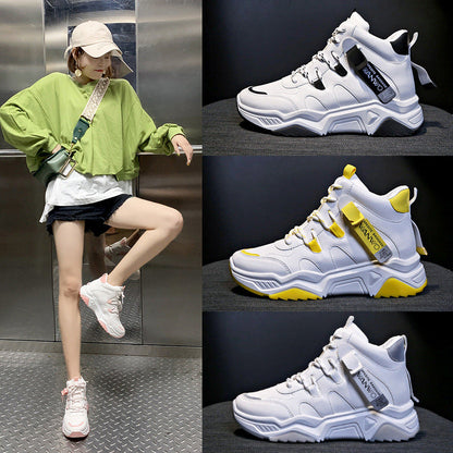 High-top sneakers, white shoes, women | GlamzLife