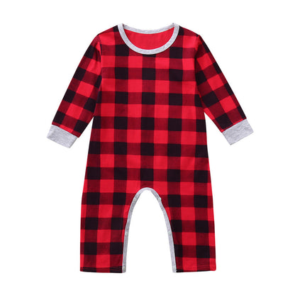 Infant Letter Plaid Printed Romper | GlamzLife