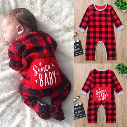 Infant Letter Plaid Printed Romper | GlamzLife