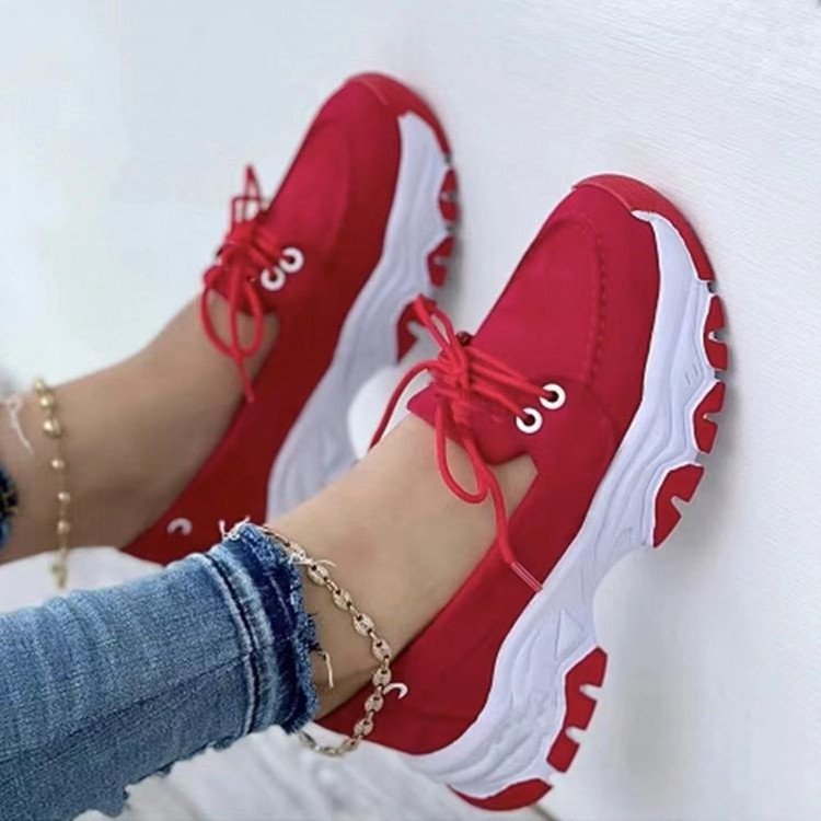 Lace-up Sneakers For Women Running Walking Sports Chunky Shoes GlamzLife