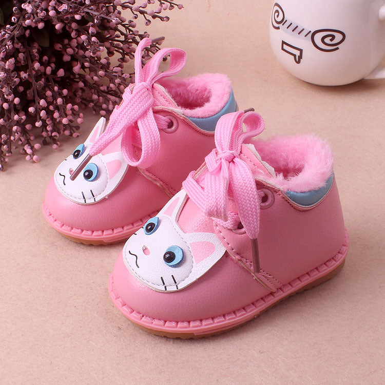 Leather Plush Cotton Baby Girl's Shoes | GlamzLife