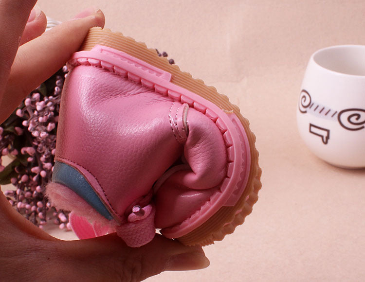 Leather Plush Cotton Baby Girl's Shoes | GlamzLife