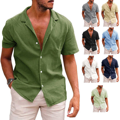 Men's Casual Button Down Short Sleeve Shirt | GlamzLife