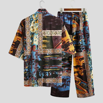 Men's Half Sleeve Printed Shirt With Pajama | GlamzLife