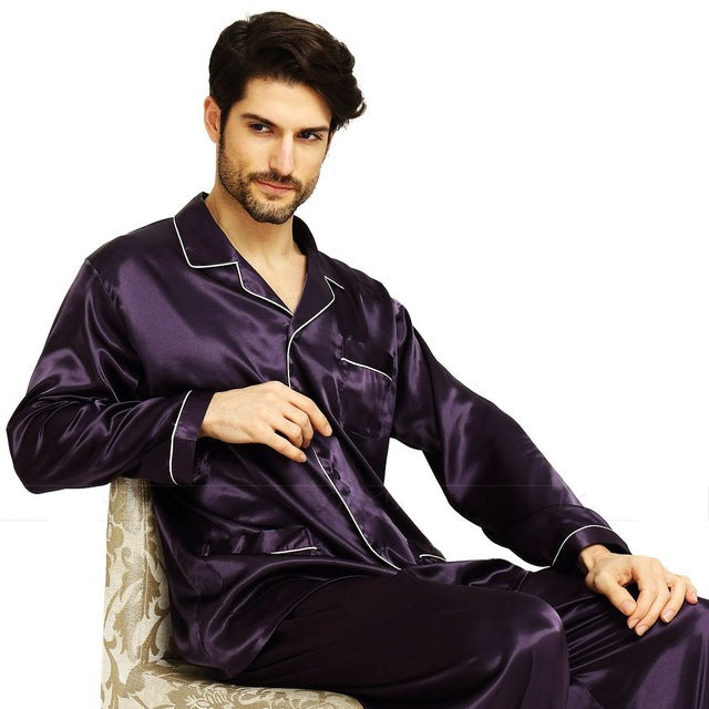 Men's Night Wear Silk Satin Pajamas Suit GlamzLife