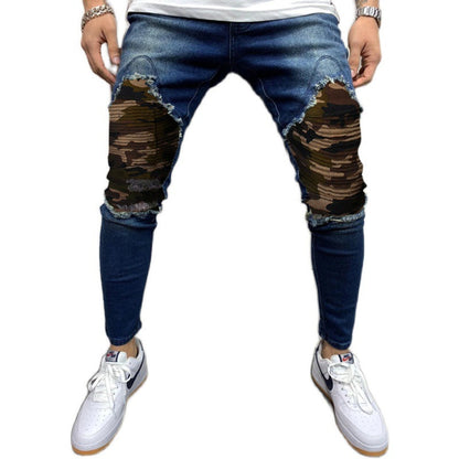 Men's Pleated Camouflage Slim fit Jeans GlamzLife