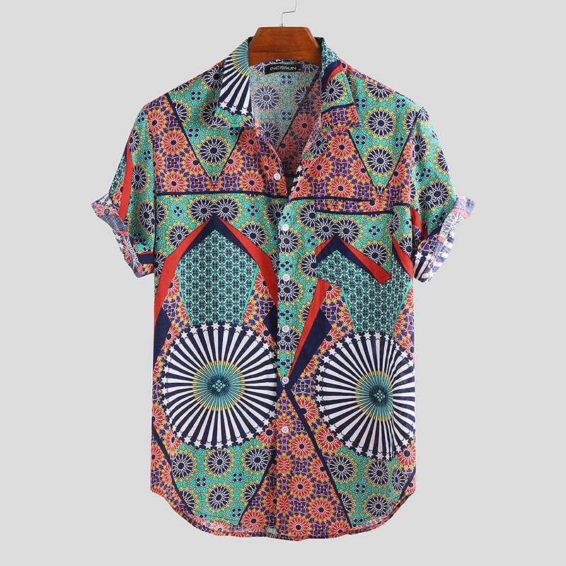 Men's Printed Short Sleeve Beach Wear Shirt GlamzLife