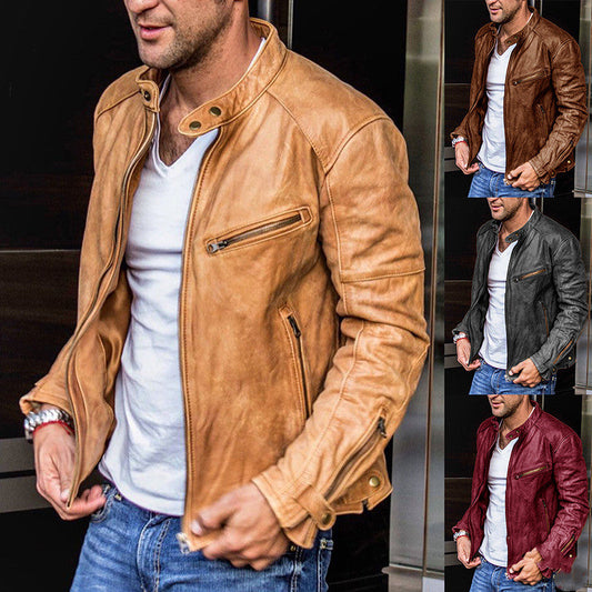Men's Punk Trendy Leather Jacket | GlamzLife