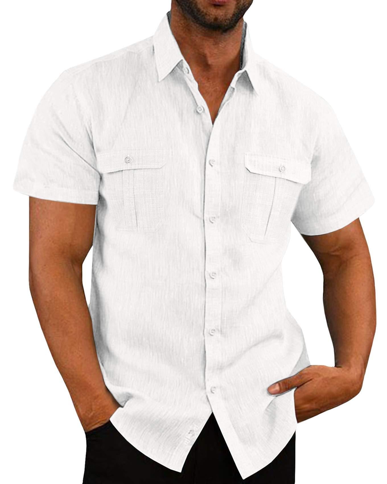 Men's Short Sleeve Casual Wide Collar Shirt GlamzLife