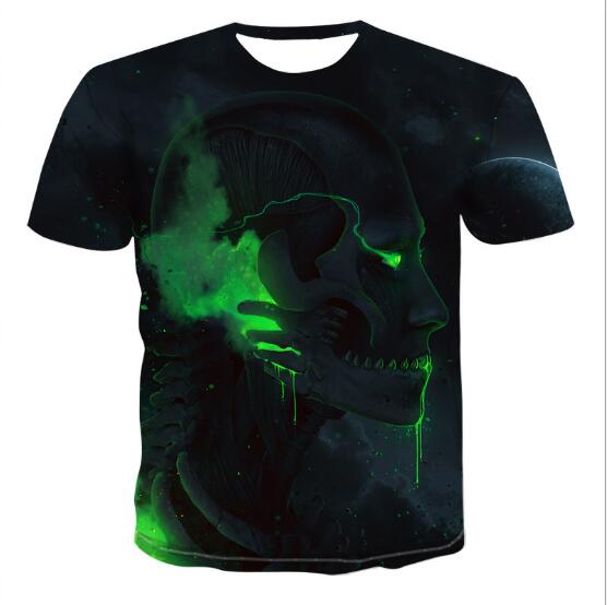 Men's Skull 3D Printed T-shirts | GlamzLife