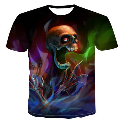 Men's Skull 3D Printed T-shirts | GlamzLife