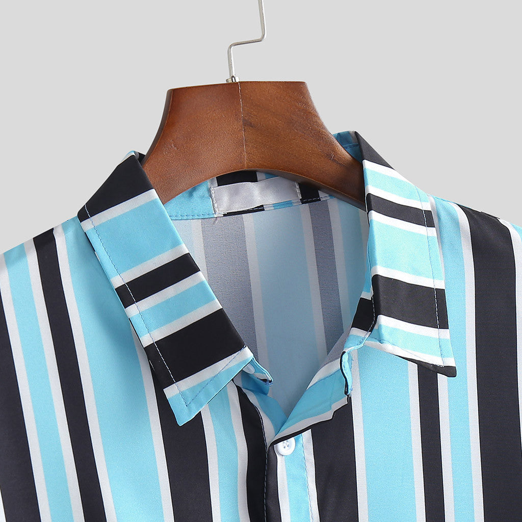 Men's Stripe Short Sleeves T-shirt GlamzLife