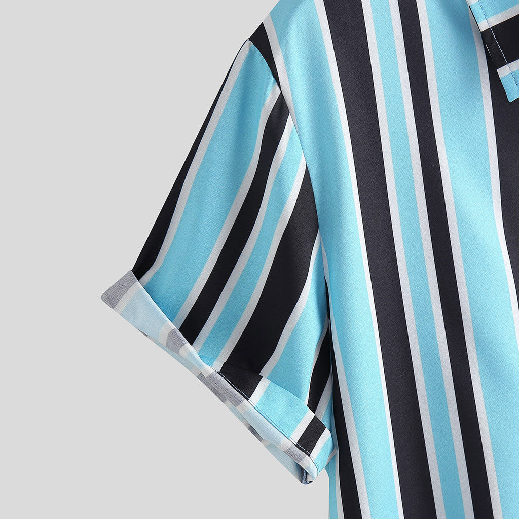 Men's Stripe Short Sleeves T-shirt | GlamzLife
