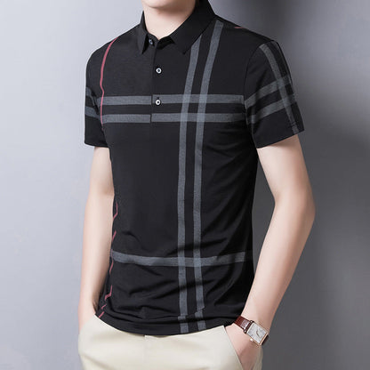 Men's Striped Polo Short Sleeve Slim Fit T-shirt | GlamzLife