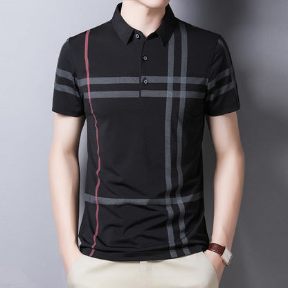 Men's Striped Polo Short Sleeve Slim Fit T-shirt | GlamzLife