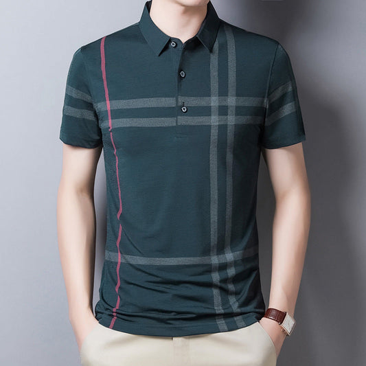 Men's Striped Polo Short Sleeve Slim Fit T-shirt | GlamzLife