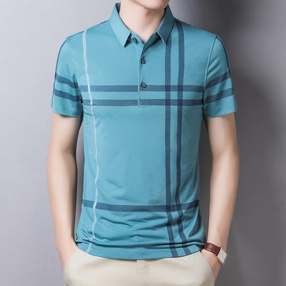 Men's Striped Polo Short Sleeve Slim Fit T-shirt | GlamzLife