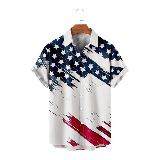 Men's Trendy Lapel Digital Printing Shirt | GlamzLife