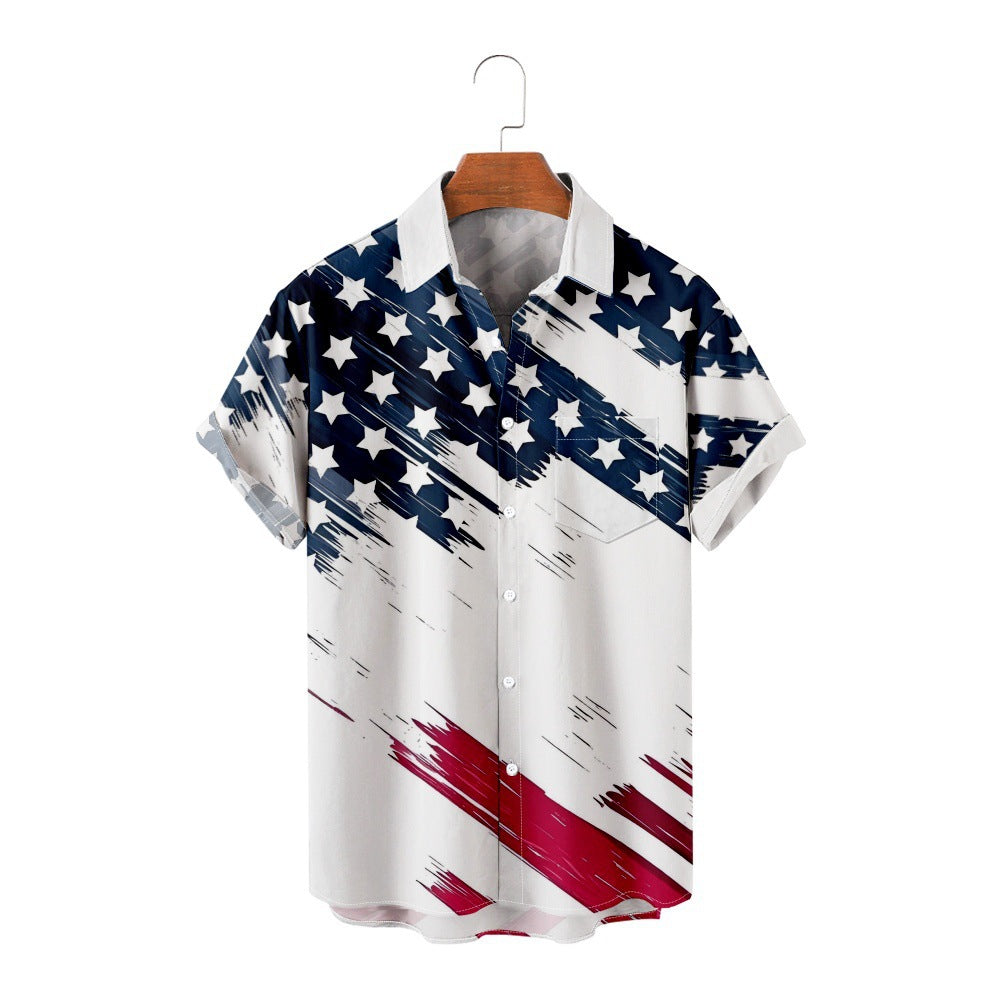 Men's Trendy Lapel Digital Printing Shirt GlamzLife