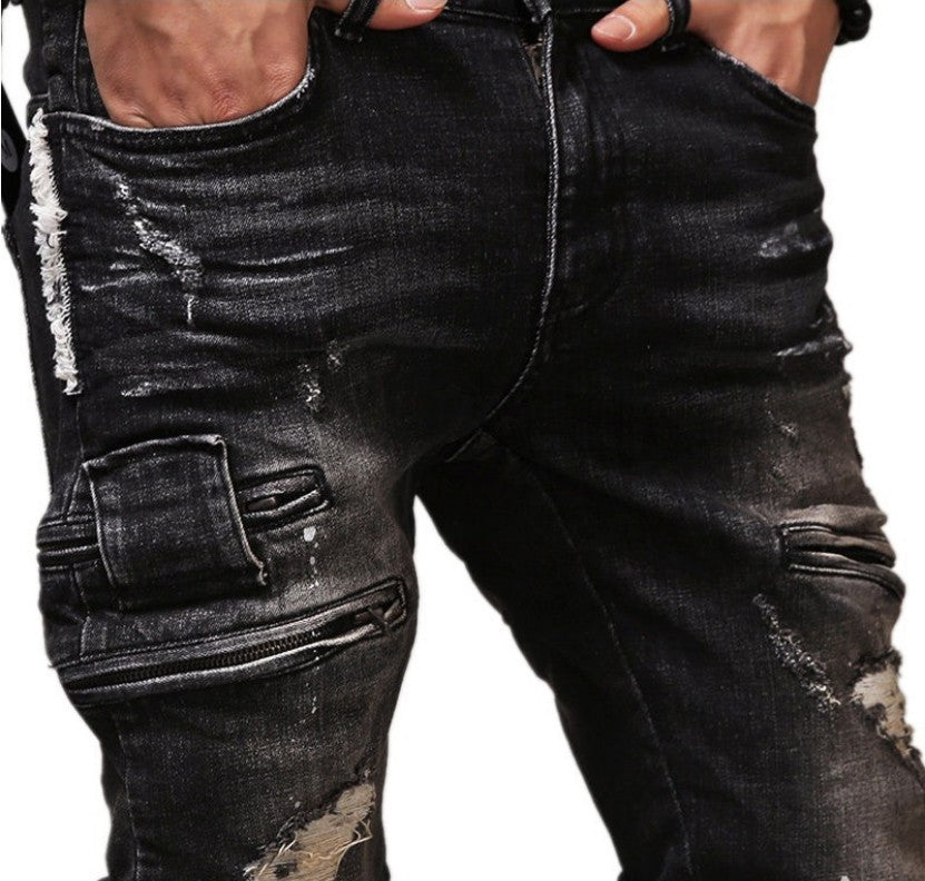 Men's Vintage Distressed Denim Jeans Trousers GlamzLife