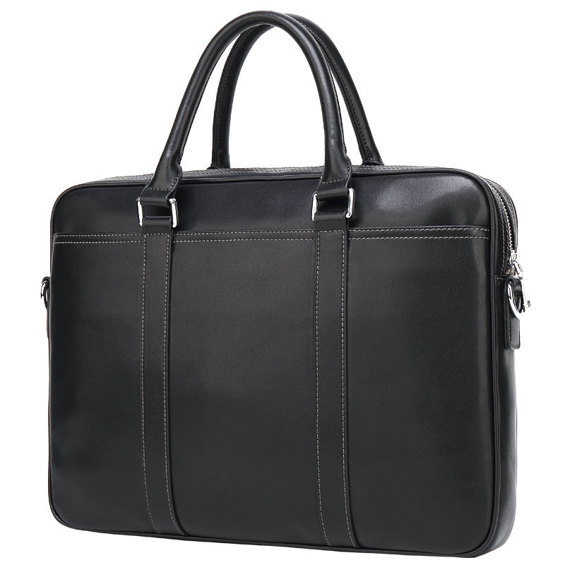 Men's leather portable briefcase file package GlamzLife