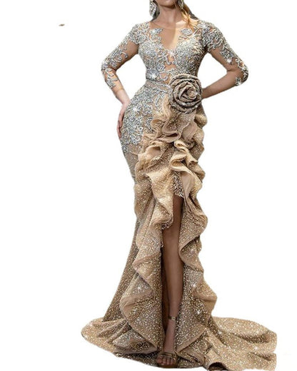 New Gold Sprinkle Party Wear Dress | | GlamzLife