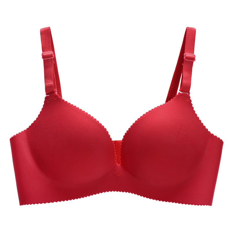No Steel Ring Without Trace Bra | Red | GlamzLife