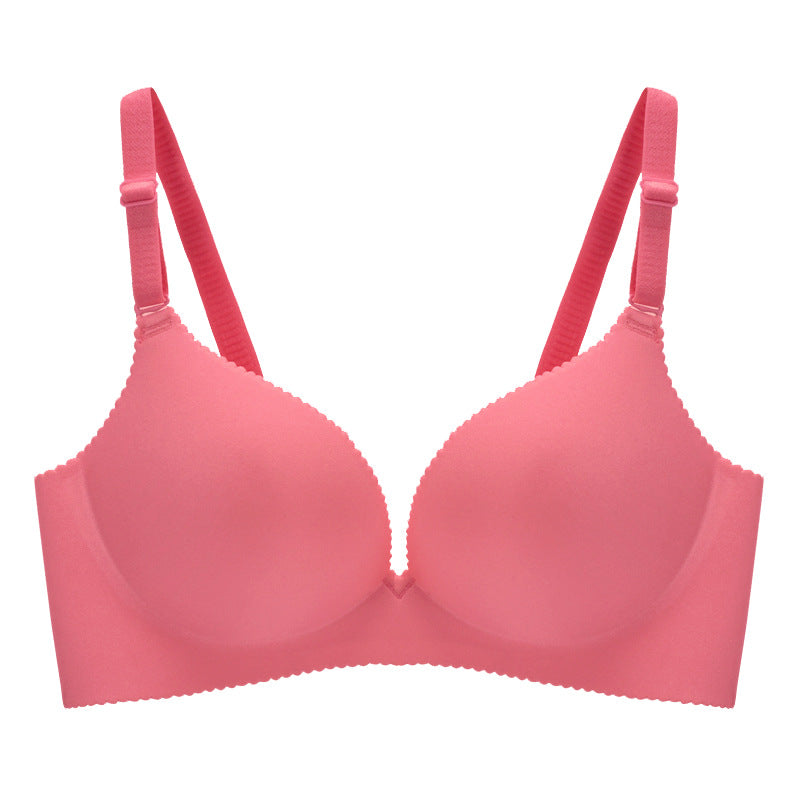 No Steel Ring Without Trace Bra | Deep pink | GlamzLife