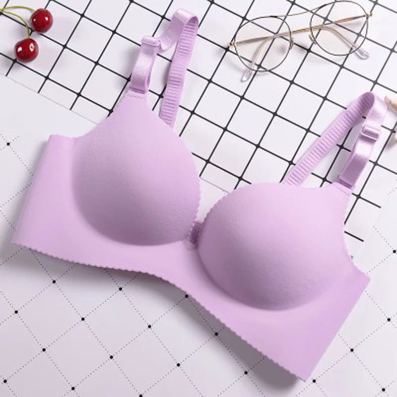 No Steel Ring Without Trace Bra | Light purple | GlamzLife