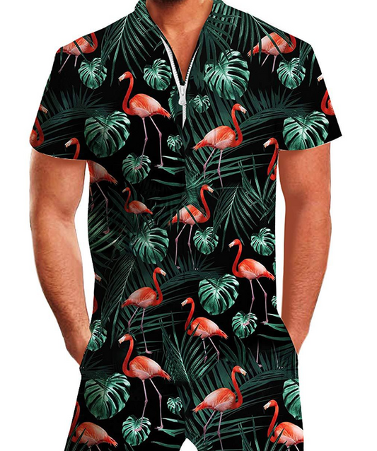 Not Hooded Printed Jumpsuit For Men's | GlamzLife