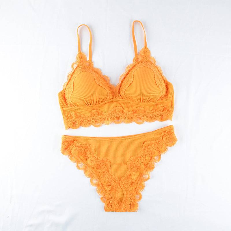 Padded Solid Color Bralette Set | Yellow | GlamzLife